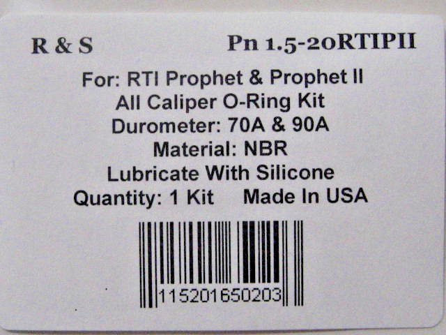 RTI Arms Prophet & Prophet II O-ring Kit/ R&S 1.5-20RTI2 / See Below