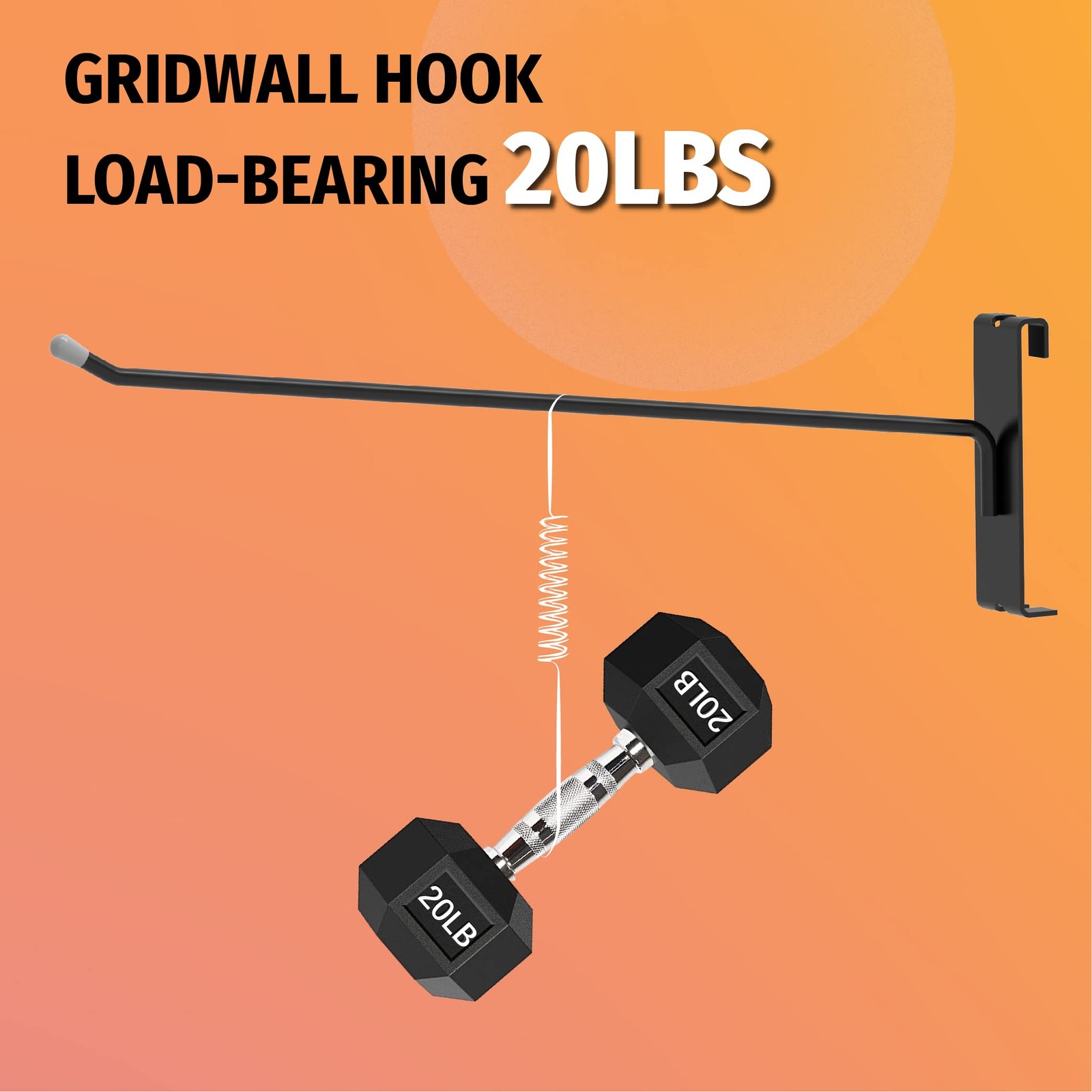32 Pack 12 Inch Black Gridwall Hooks for 3 × 3 Wire Grid Panel