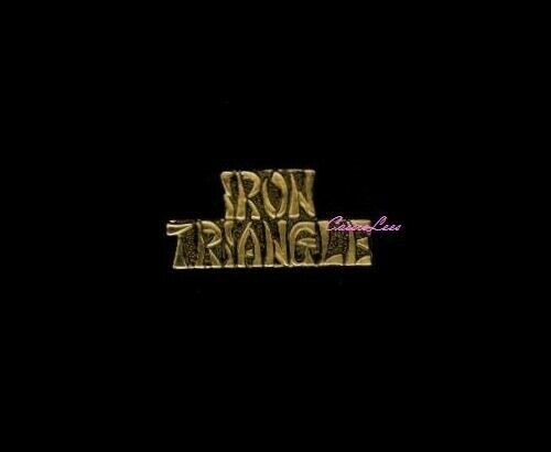 IRON TRIANGLE script 1-1/4" + a custom promo pin