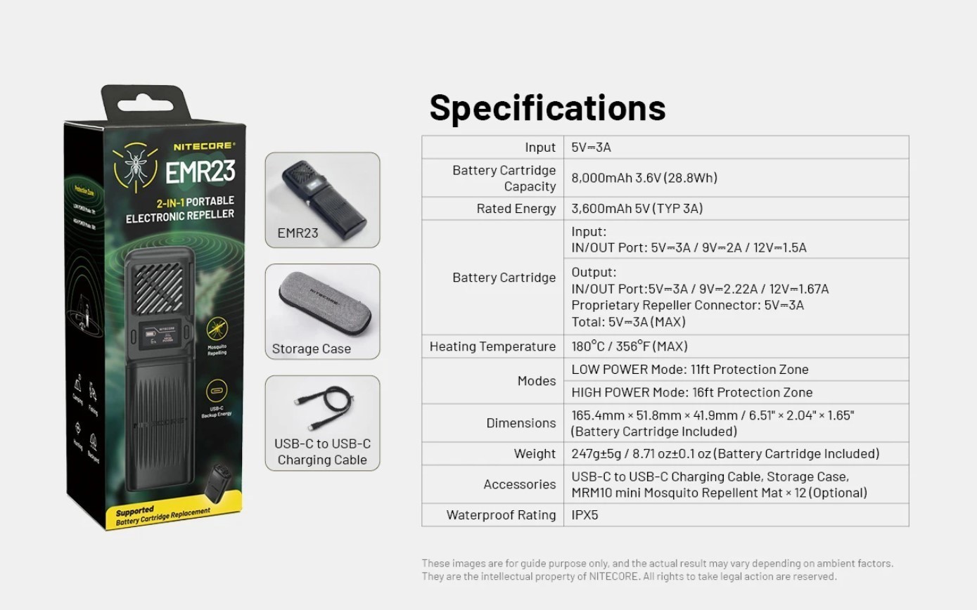 NITECORE EMR23 Portable Outdoor Multipurpose Repeller Ultrasonic Function USB