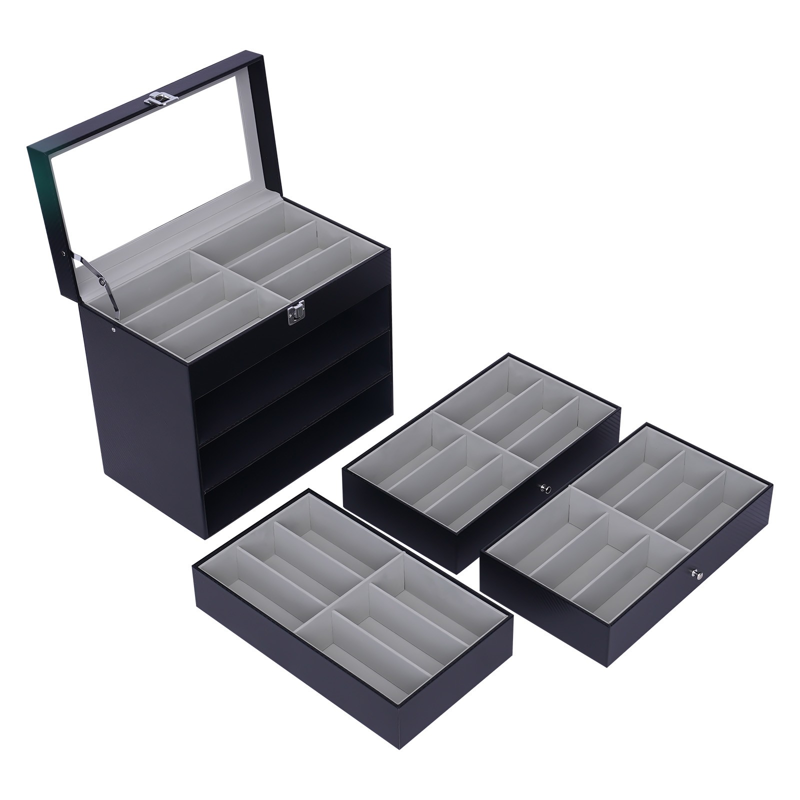 24-Slots Multiple Glasses Organizer Eyeglass Sunglass Storage Box Display Holder