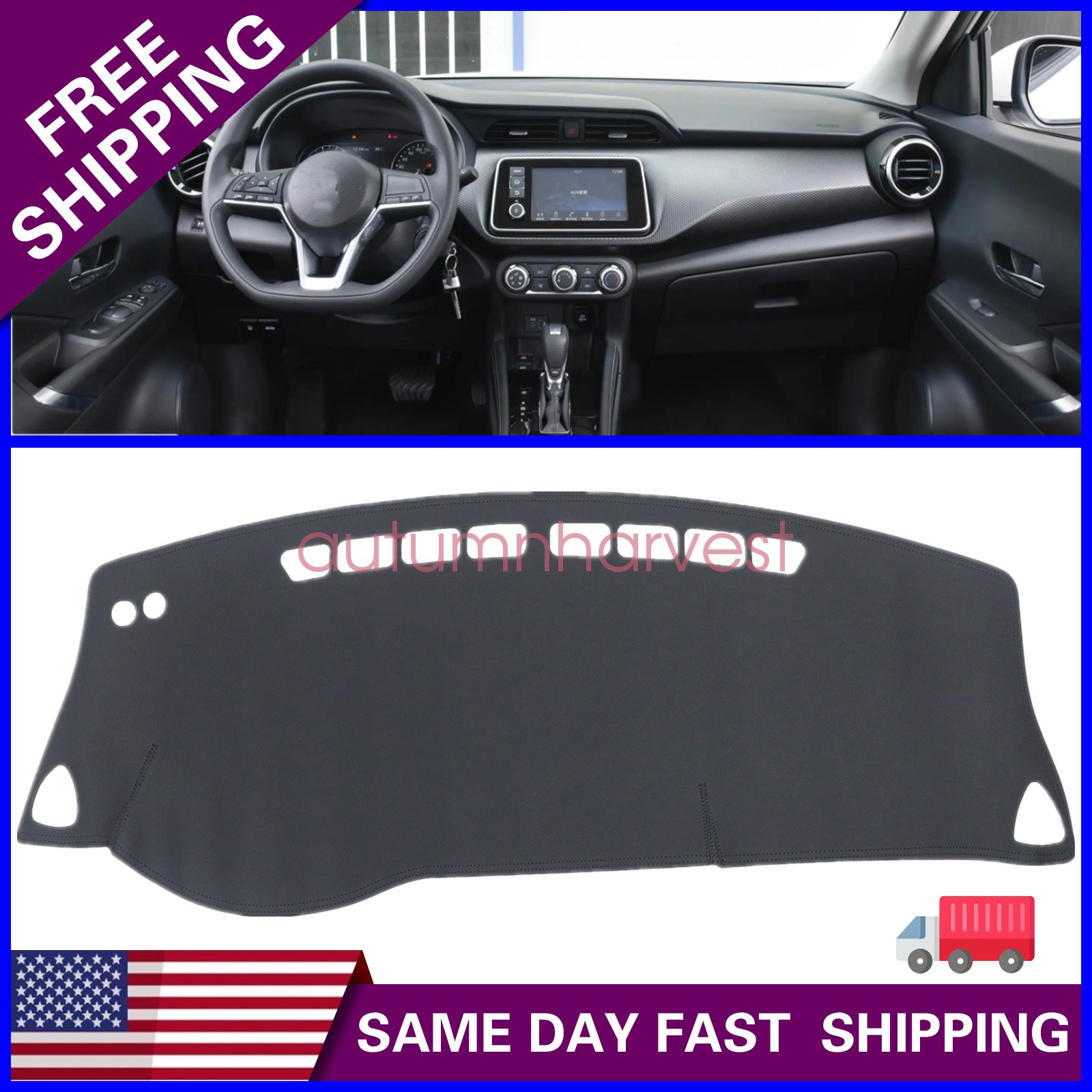 For 2021 2022 2023 2024 Nissan Kicks Leather Dashboard Dash Cover Dashmat Carpet