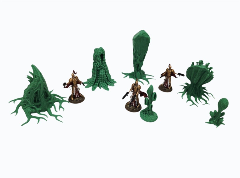 3D Printed Tabletop War Terrain Alien Plants Set E Perfect For 40K / Kill Team