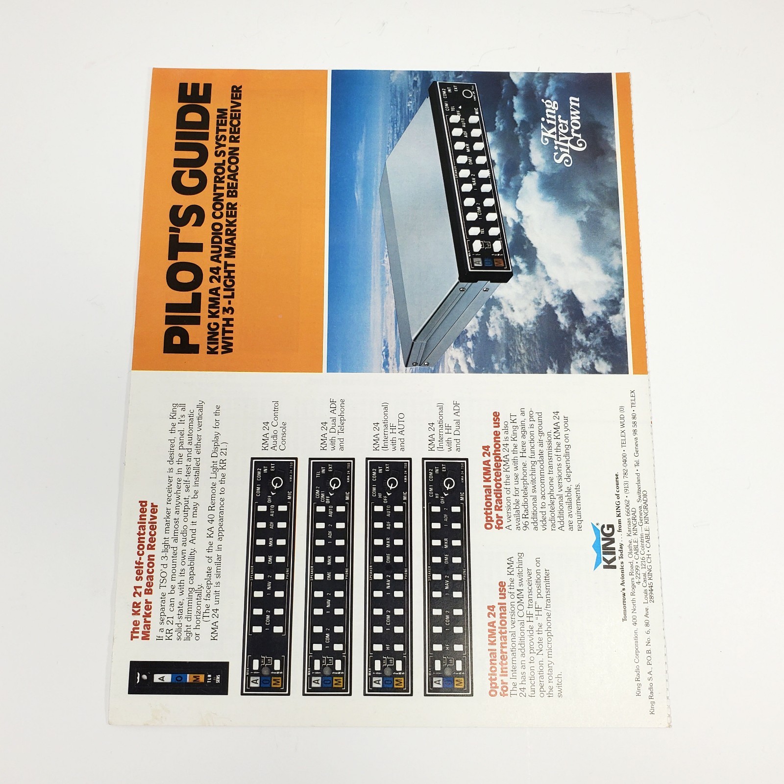 King Silver Crown KMA 24 Sales Brochure