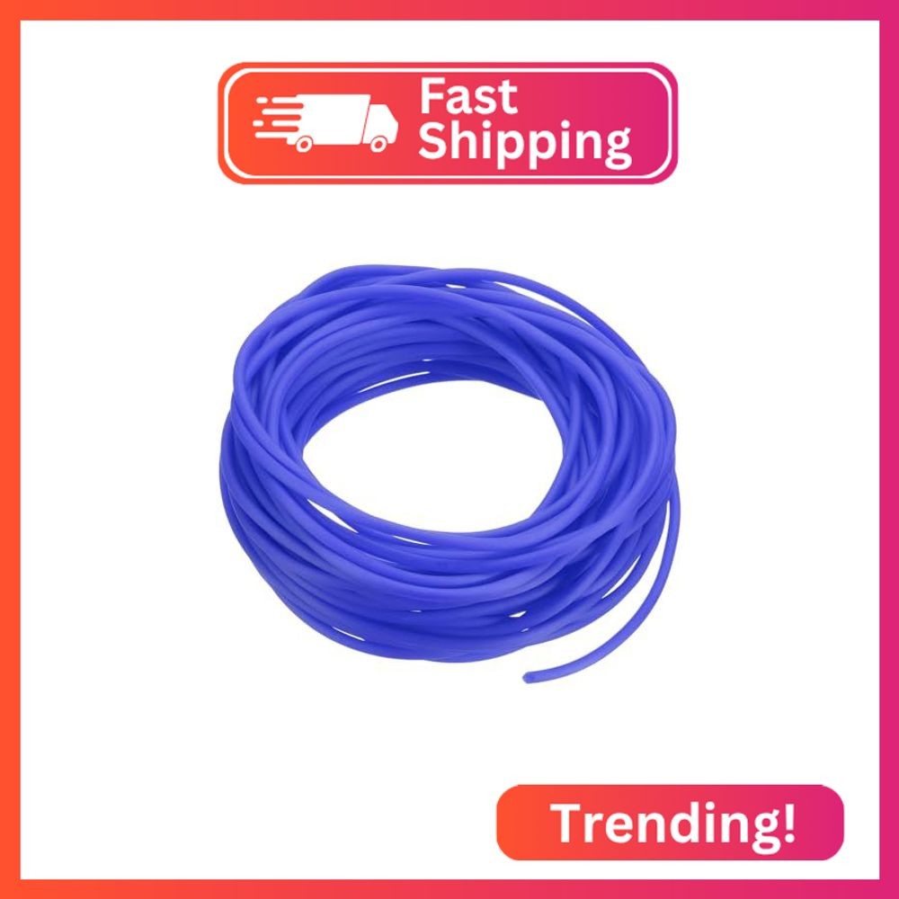 MECCANIXITY Rubber Cord Tube 33ft(10 m) 3mm Dia 1.5mm Hole Blue Hollow Tubing fo