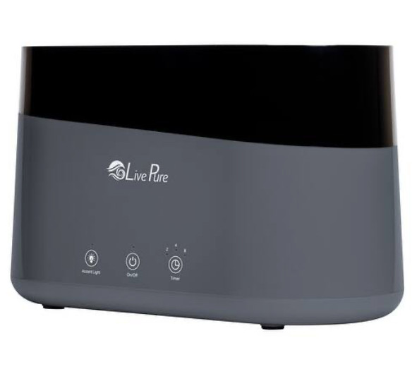 **Livepure Aquaflame Ultrasonic Humidifier w/Ultrasonic Mist Technology—Graphite