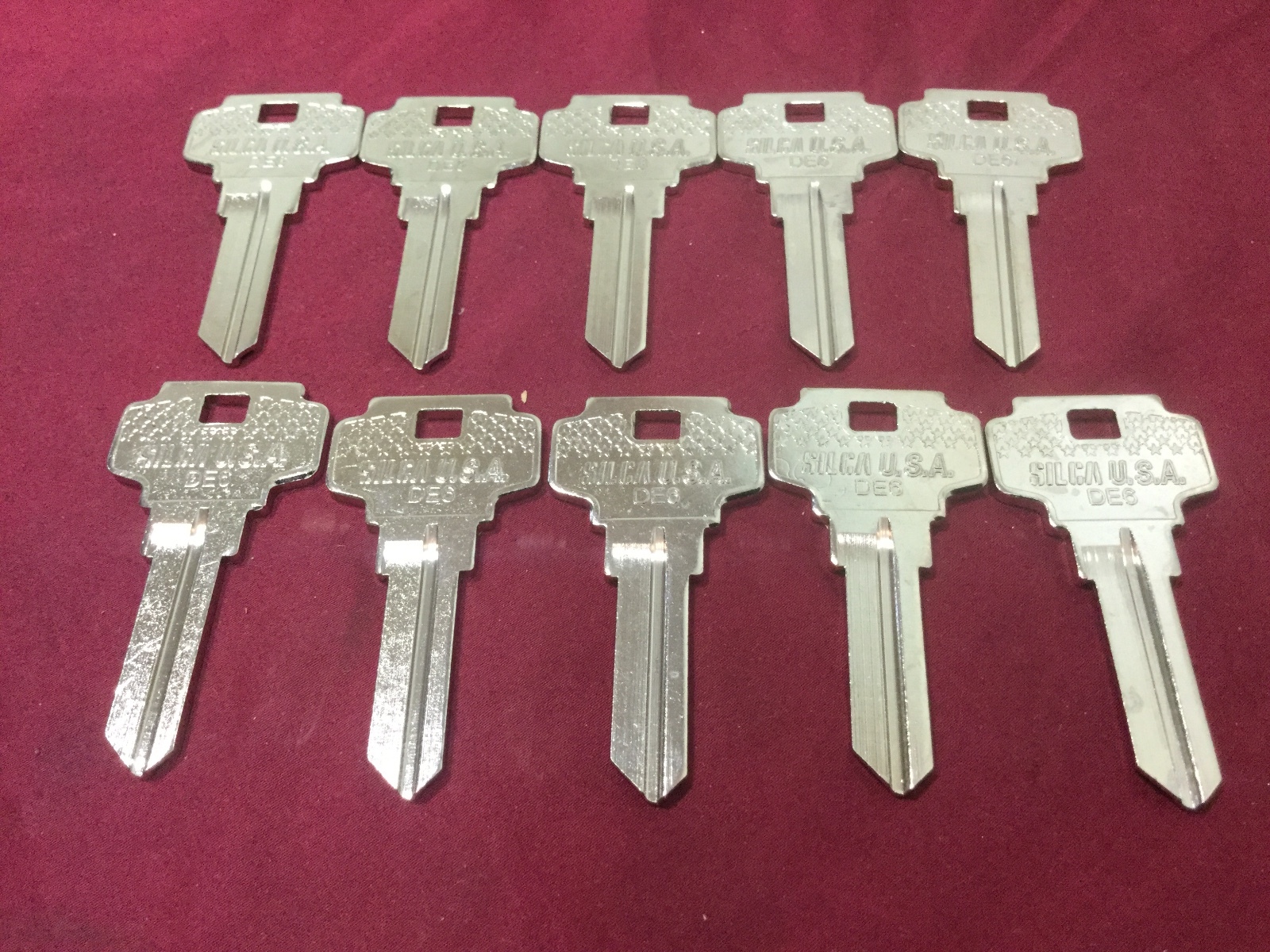 Silca DE6 Key Blanks, Set of 10 - Locksmith