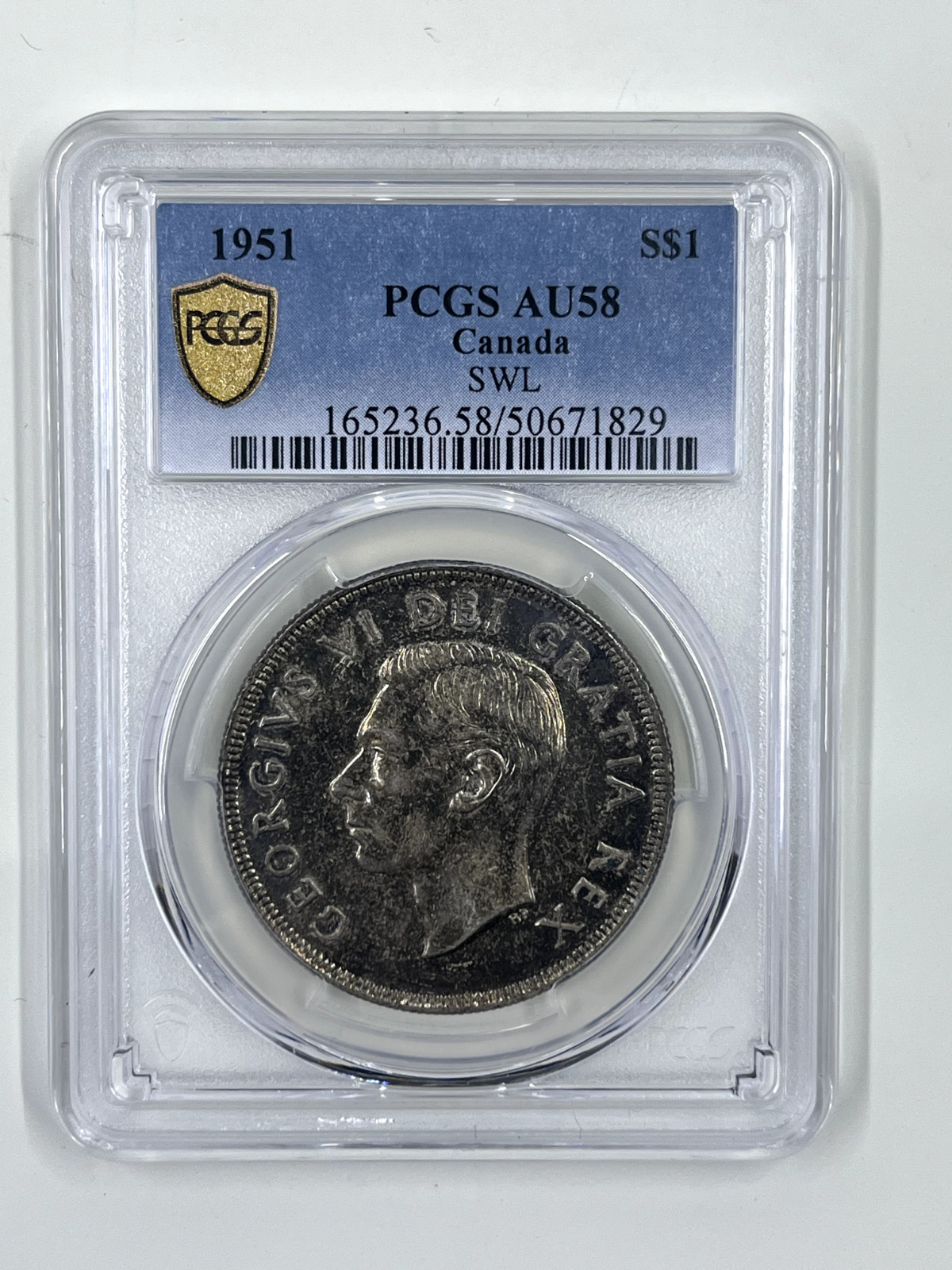 1951 S$1 PCGS AU58 Canada SWL