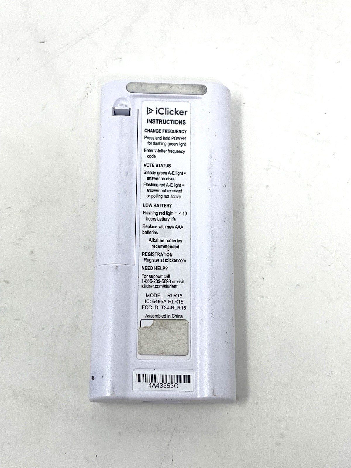 iClicker + Plus RLR15 Student Classroom Response System Remote Control
