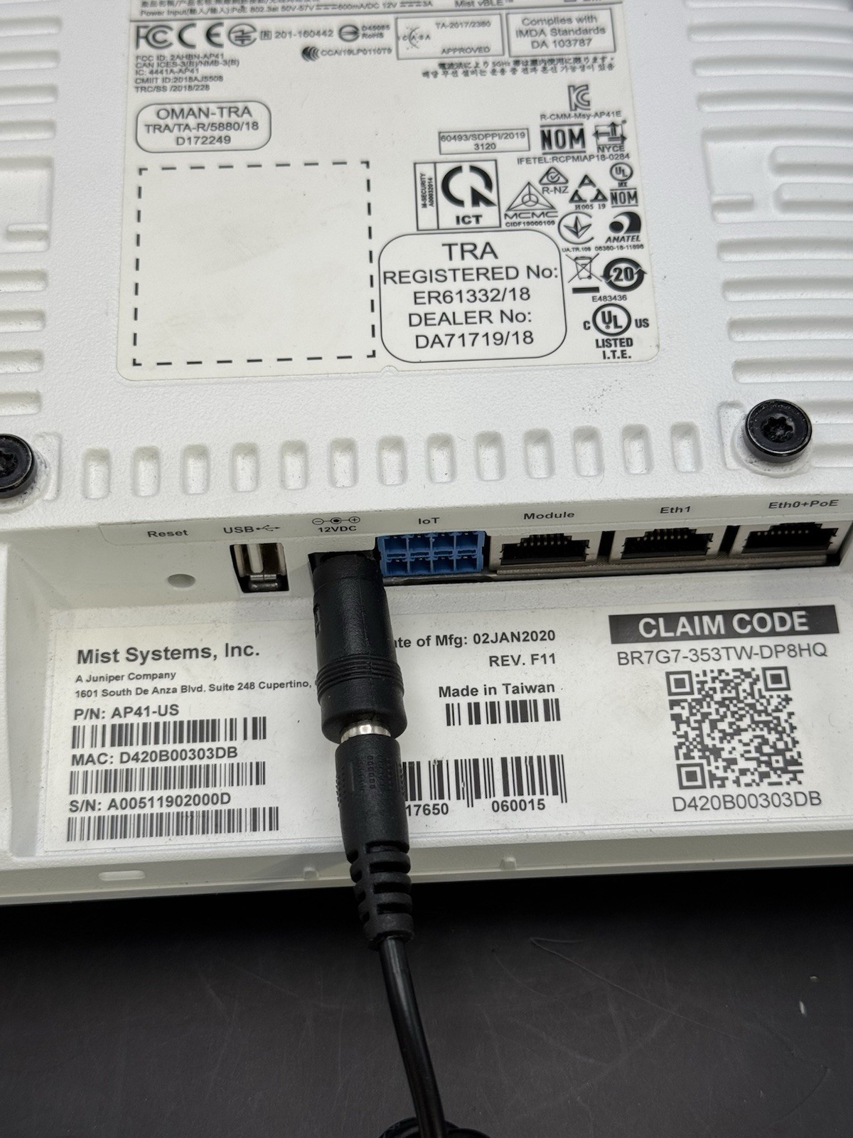Juniper Mist Systems Premium AP41 Dual Band Access Point- JJ O4A