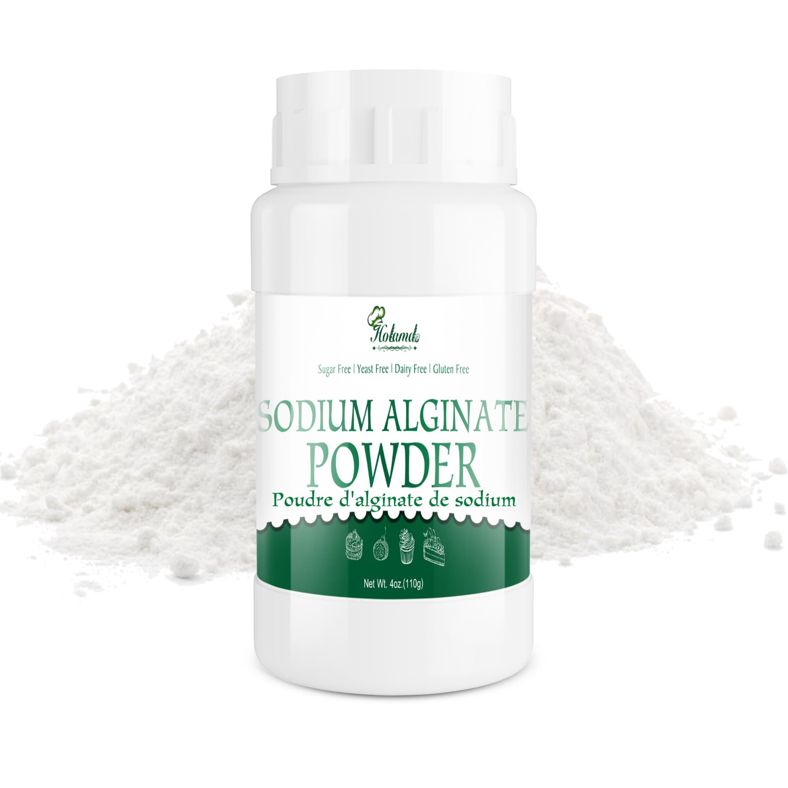 4oz Sodium Alginate Powder, 100% Pure for 4 Ounce (Pack of 1)