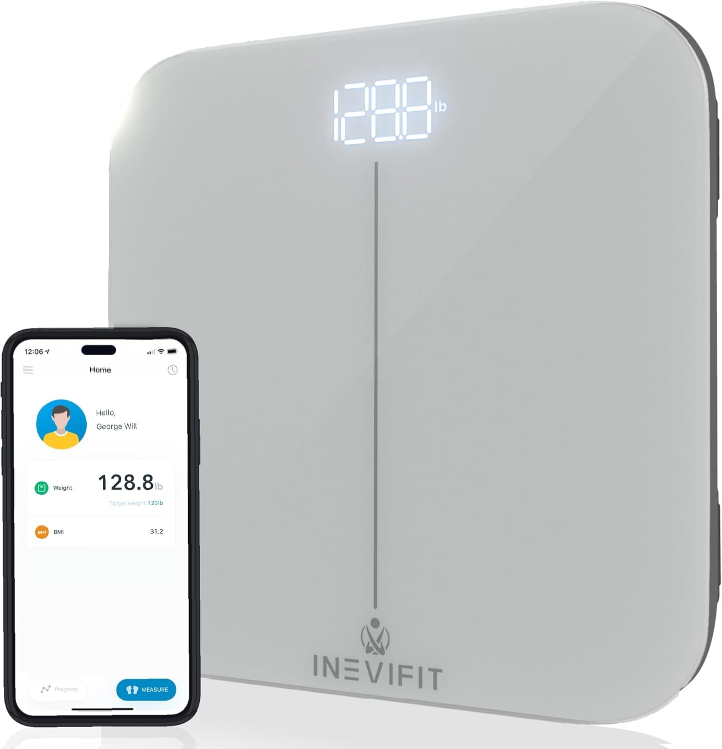 Smart Premium Bathroom Scale, Highly Accurate Bluetooth Digital
