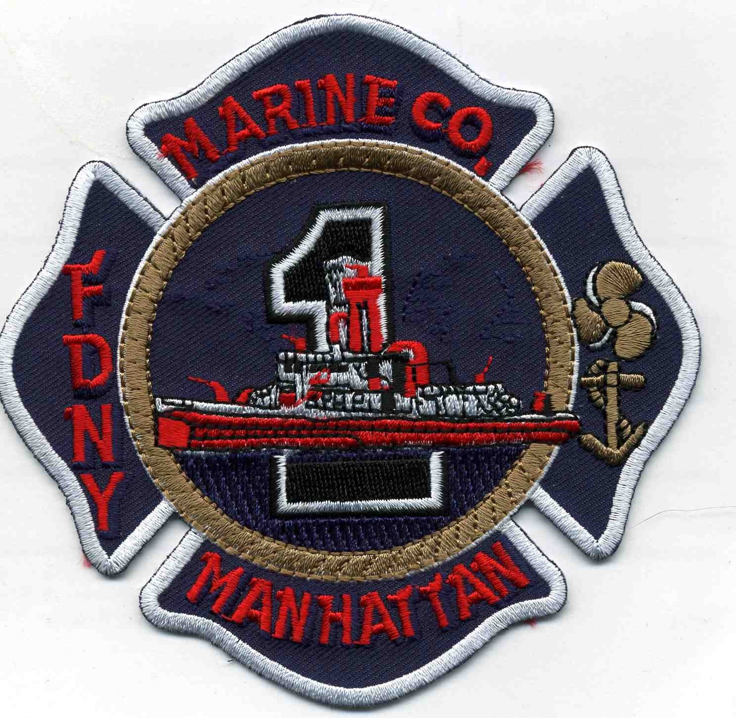 New York City - FDNY Marine - 1 "Manhattan dark, NY (4.5" x 4.5") fire patch