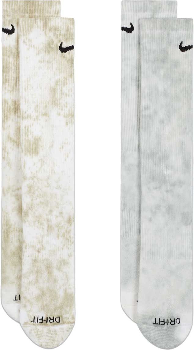 Nike Everyday Plus Crew Socks Tie Dye Men Size 12-15 Blue Green 4 Pairs (2 Pkgs)