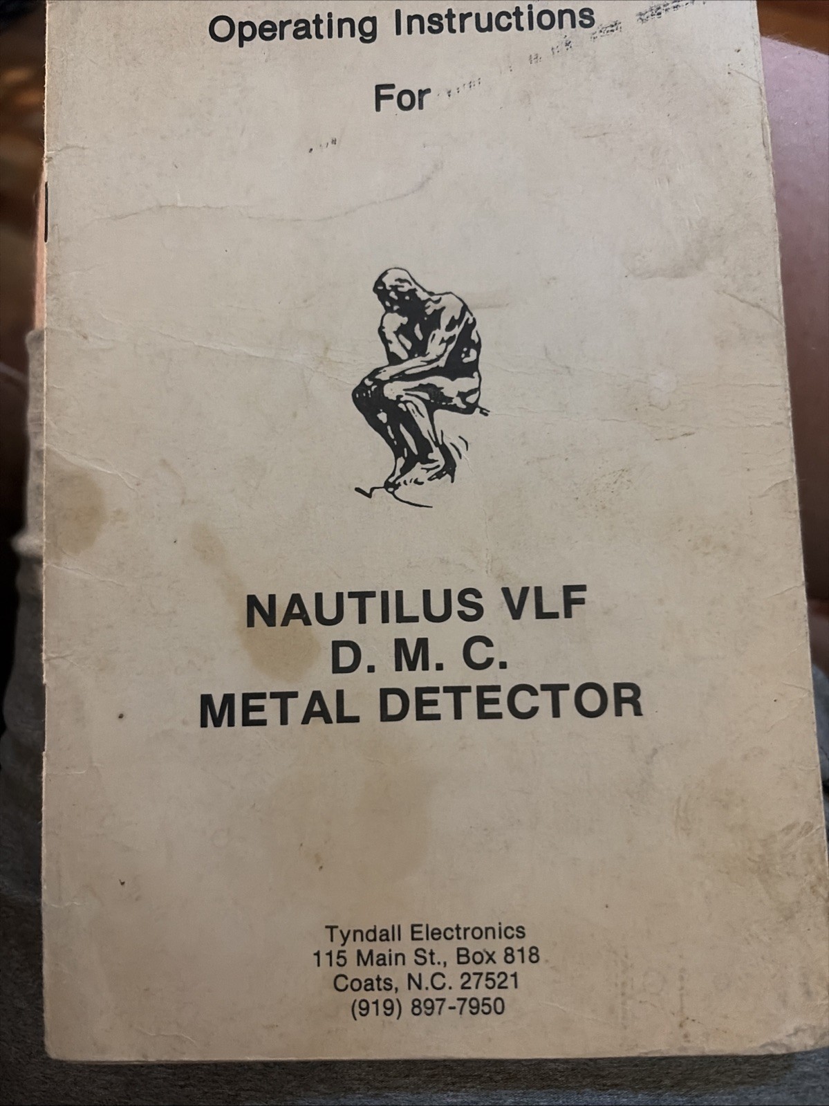 NAUTILUS DMC METAL DETECTOR OPERATING INSTRUCTIONS COPY, COATS, NC