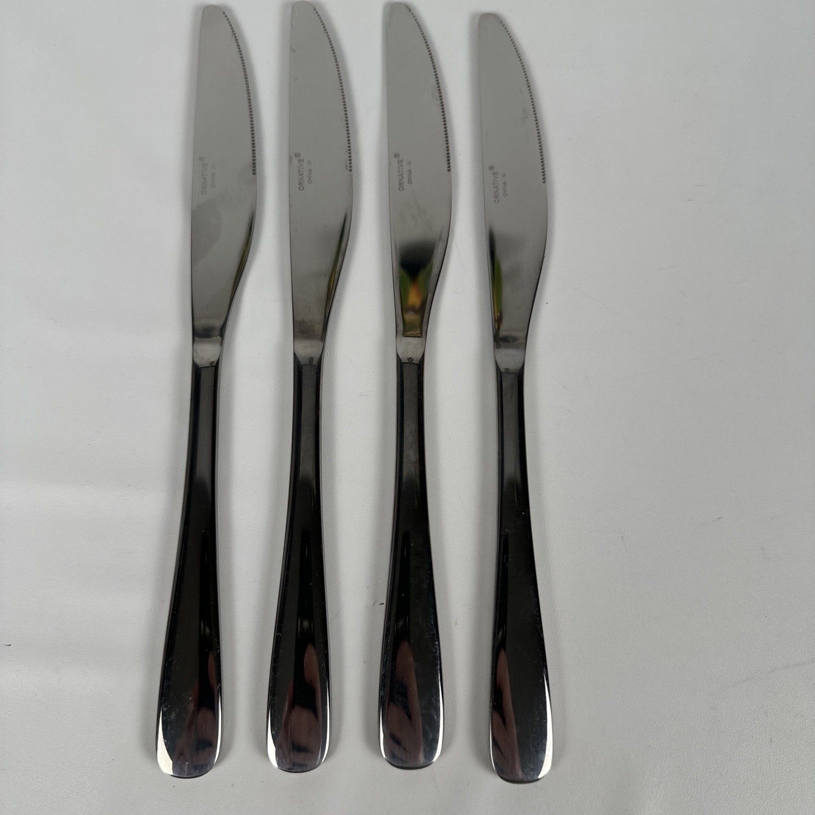 Ornative Stainless Silverware Dinner Knives China Glossy Plain 4pc Replacement