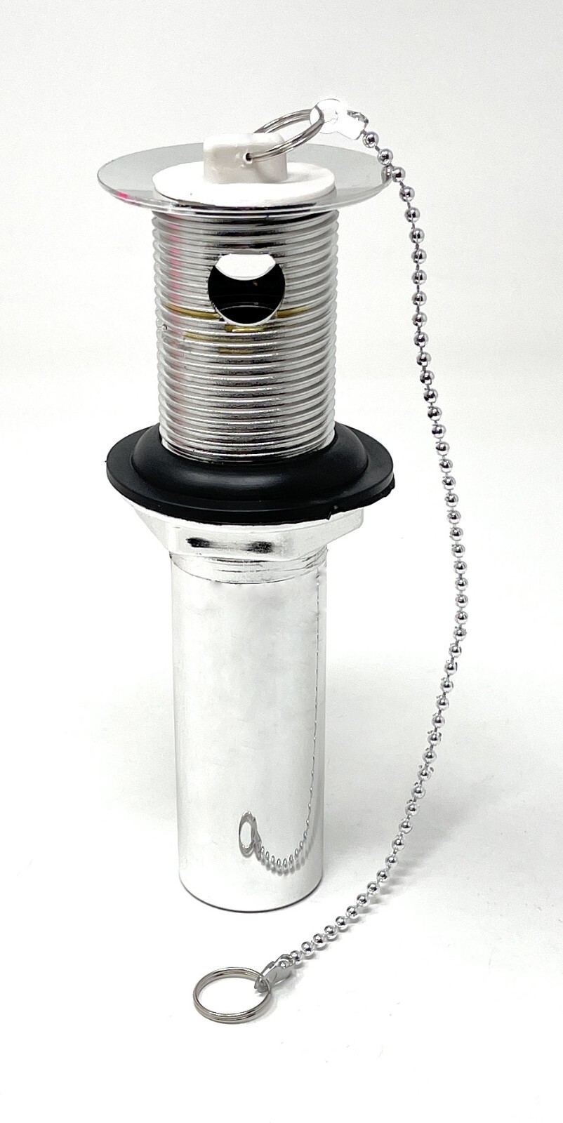 1-1/4" x 6 " Chromed Plastic Sink Drain with Overflow, Tailpiece and Stopper