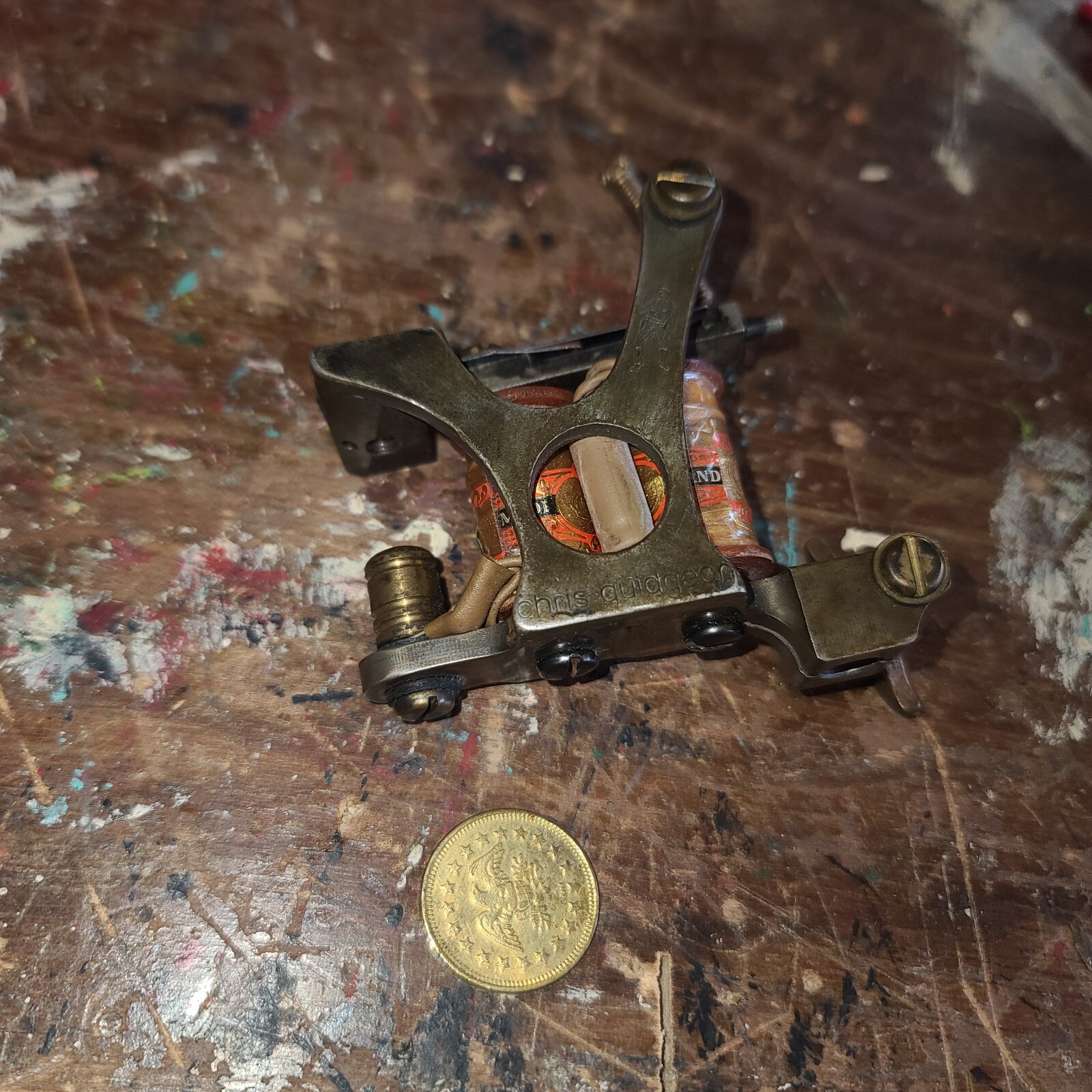 TATTOO MACHINE- Hand crafted-Bare Knuckle Irons-Chris Quidgeon-2015