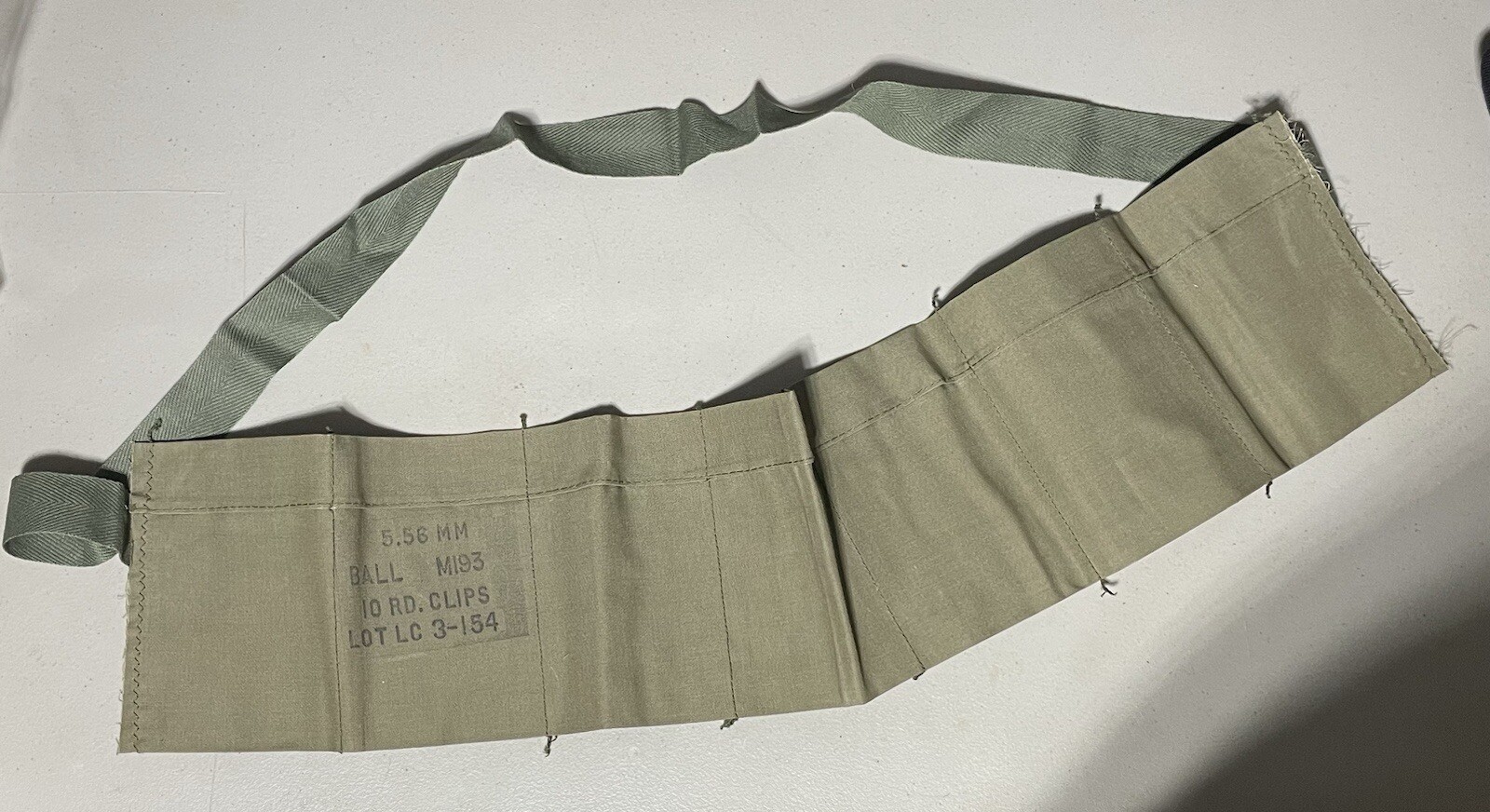 1970s USGI Bandolier .556 M193 Vintage US Military Ammo Pouch Vietnam War Era