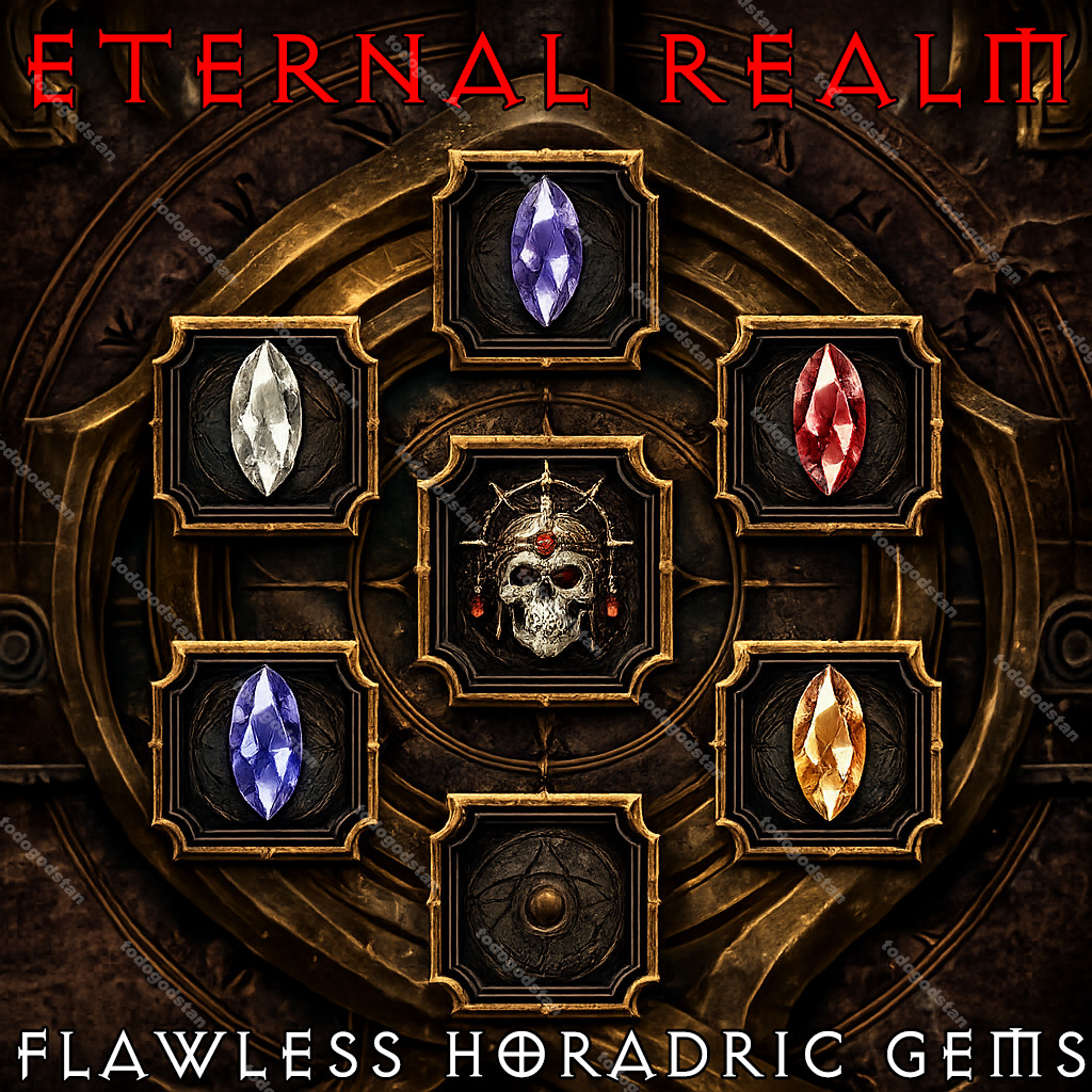 Diablo 4 💥 ETERNAL REALM 💥 Flawless Horadric Gems | Ruby / Topaz / Skull
