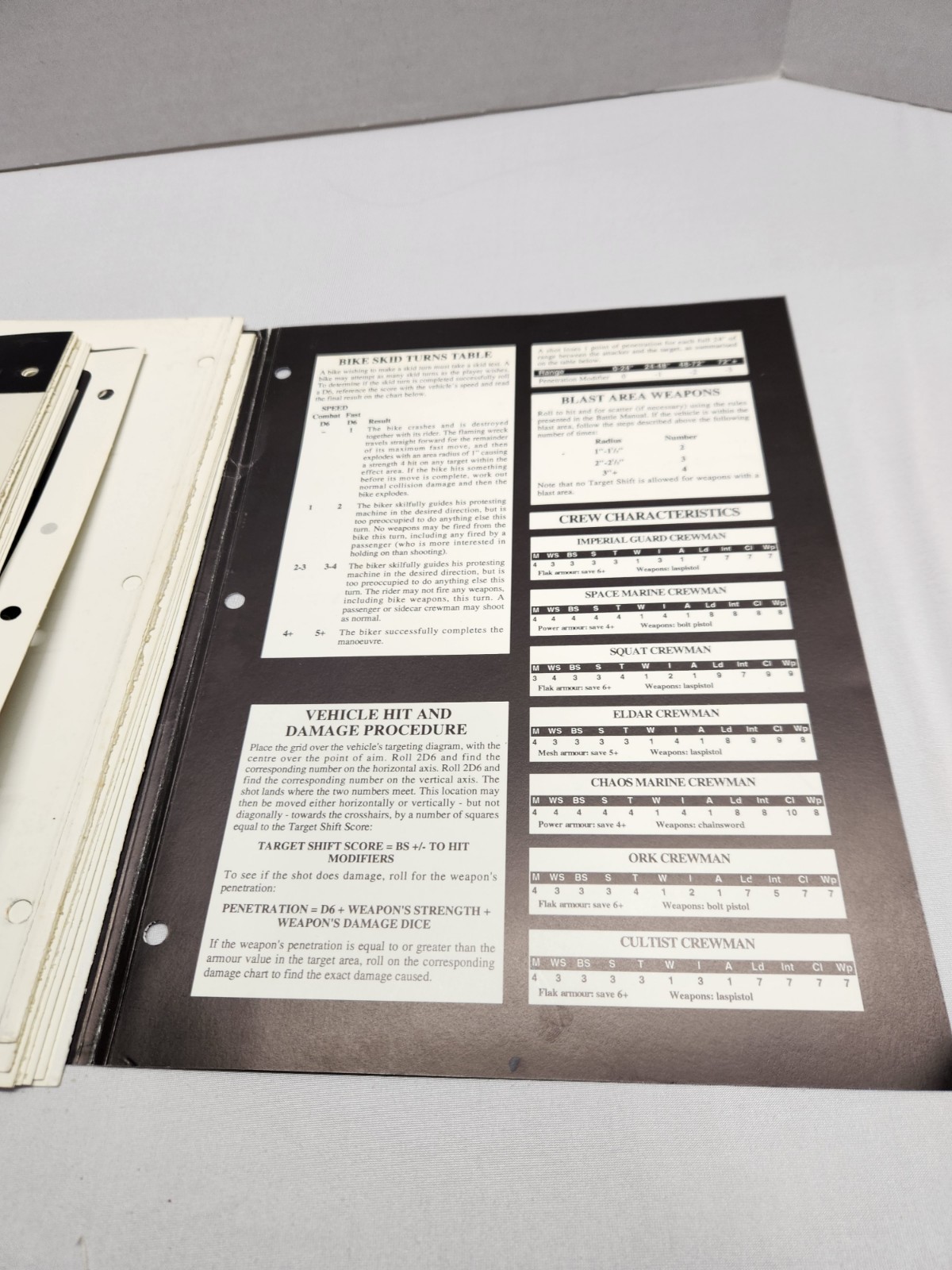 Games Workshop Warhammer 40k Vehicle Manual - 1992 Read