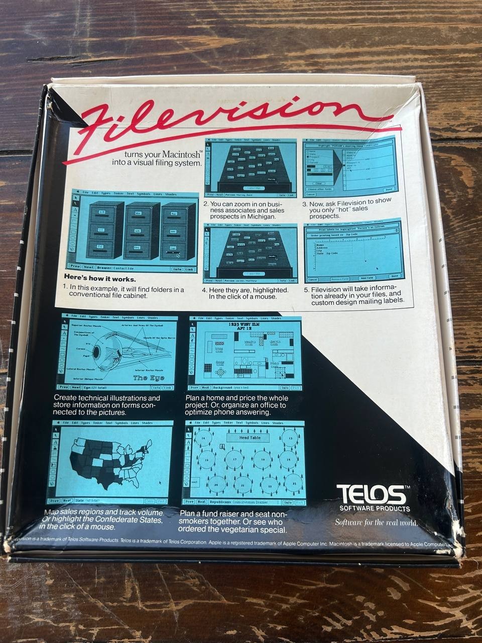 Vintage Filevision Macintosh Software Demo Copy w Box Manual & Disk