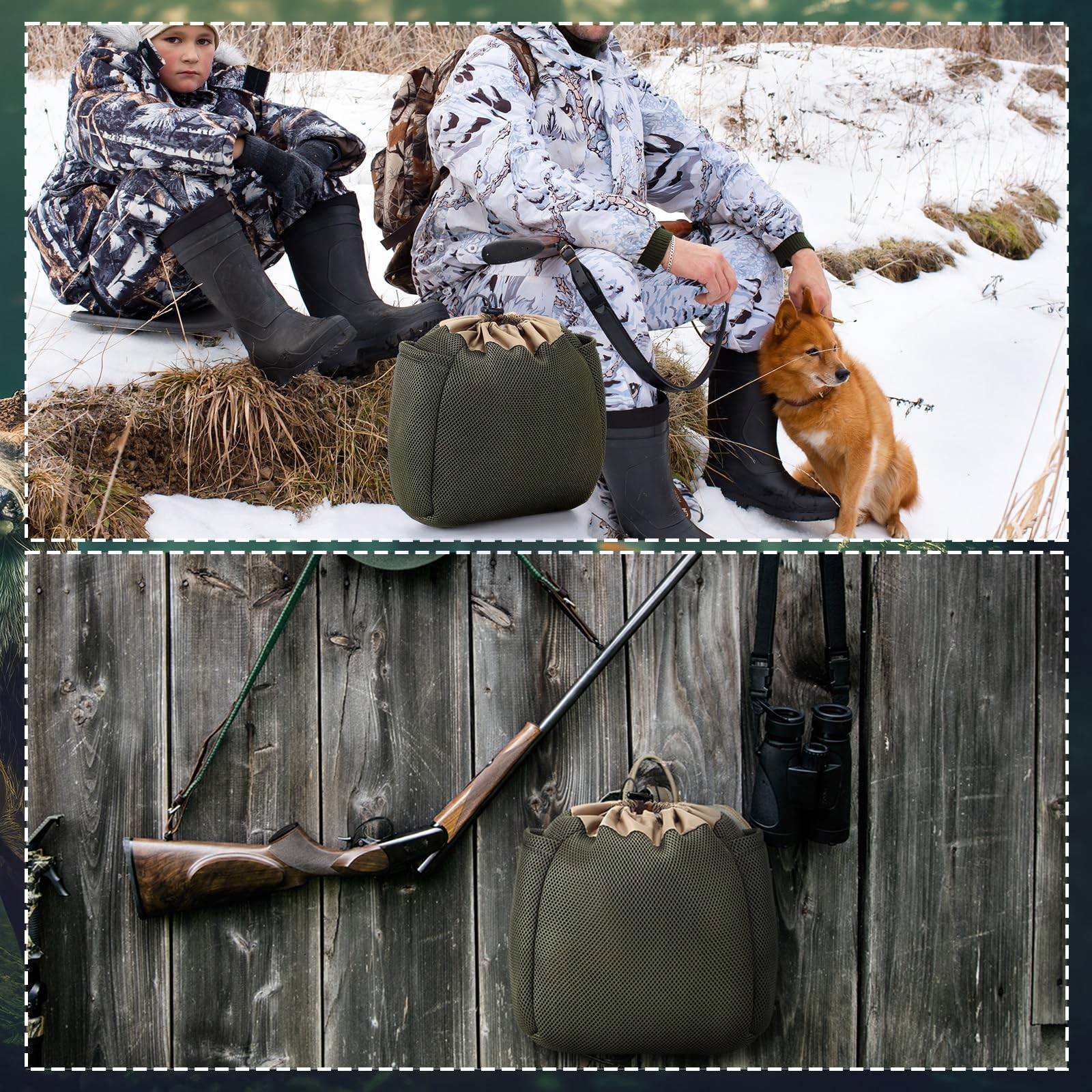 2 Pcs Saddle Hunting Dump Bag Saddle Pouches with Drawstring Closure Mesh Bag...
