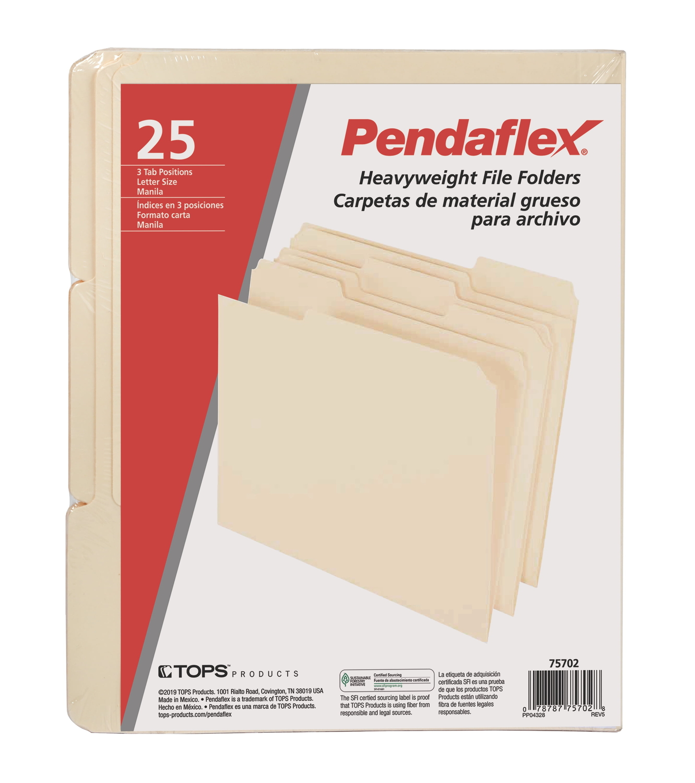 Heavyweight File Folder 1/3 Cut Tabs Letter 25 Per Pack Display Office Organizer