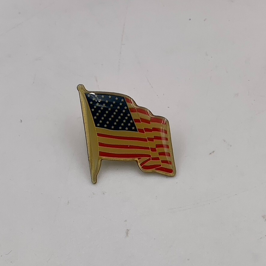 VTG Harley Davidson Motorcycle Riders Button Pin America USA Flag Patriotic