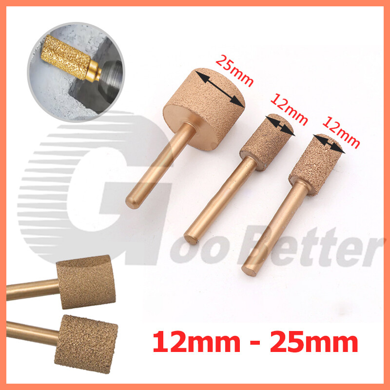 12mm-25mm Diamond Brazing Burr Grinding Engraving Drill Bit for Dremel 6mm Shank