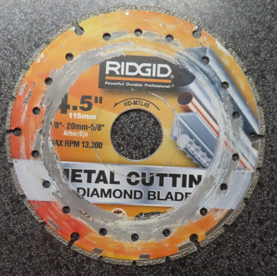 2 RIDGID Diamond cutting blades.  4.5" in diameter.  See description and photos