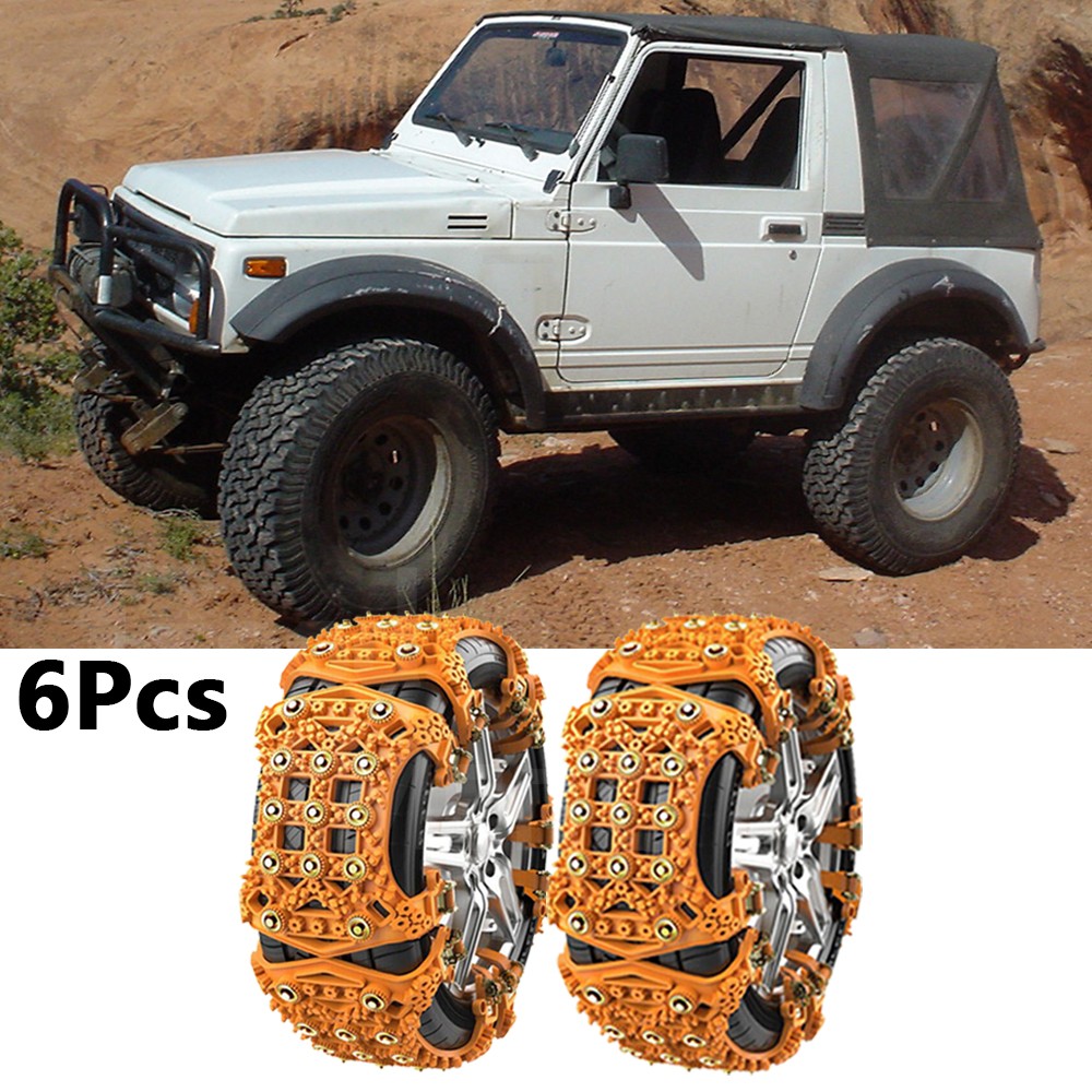 6X Snow Anti-Skid Tire Chains Adjustable SUV For Suzuki Samurai JL Sport Utility