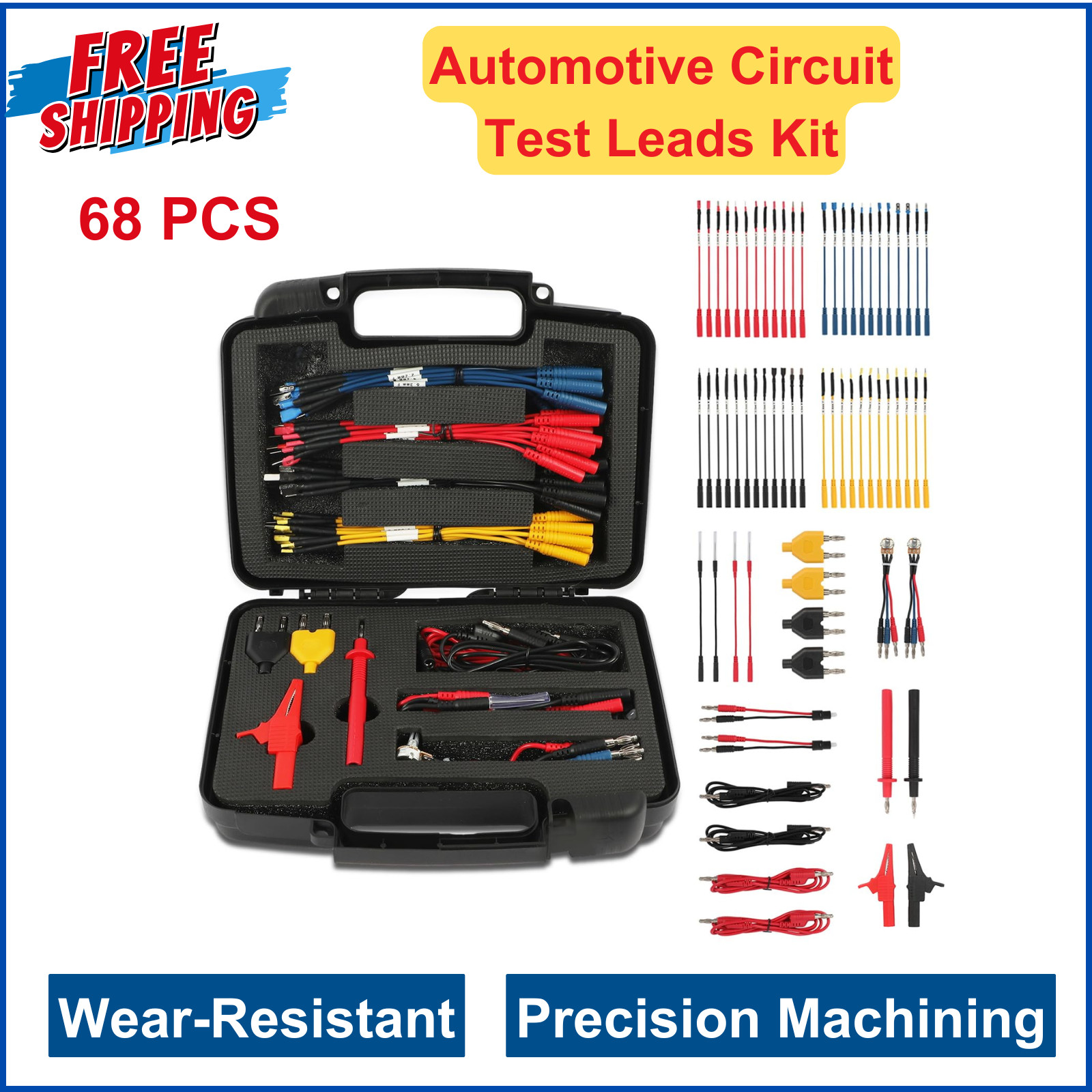 68 Pcs Automotive Circuit Test Lead Kit, Multimeter Test Leads Set, Electrical