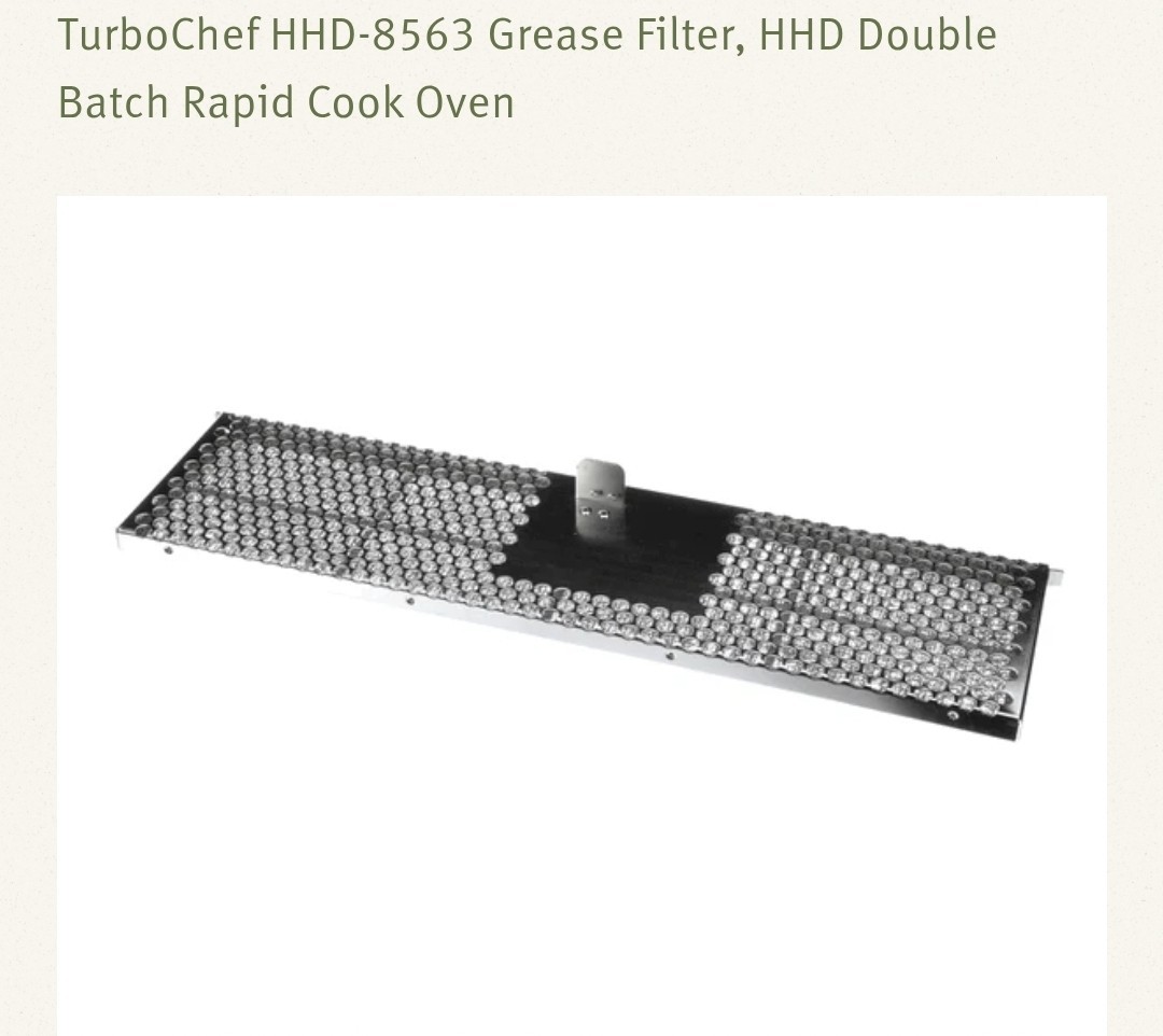 TurboChef HHD-8563 Grease Filter, HHD Double Batch Rapid Cook Oven