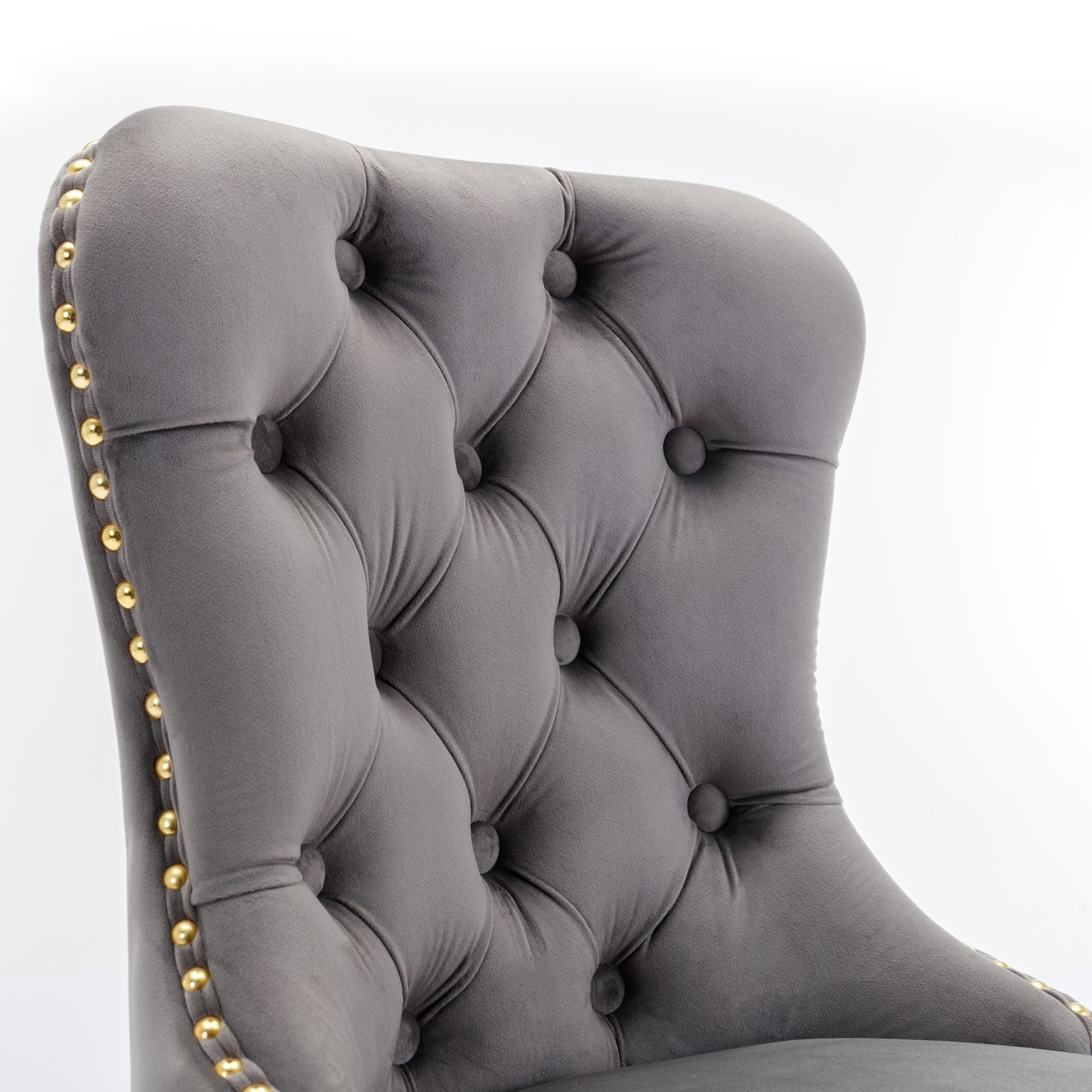 A&A Furniture Golden Swivel Velvet Barstools - Adjustable (27-35"), Tufted