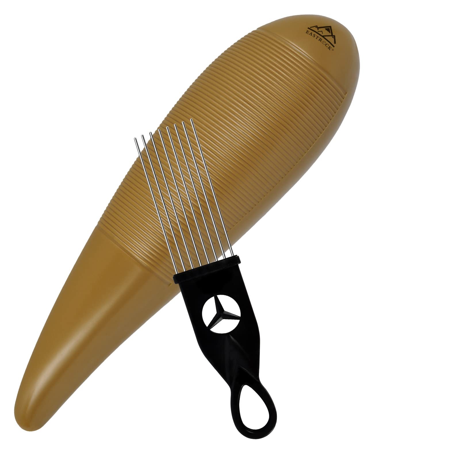 EASTROCK Guiro Instrument 3.3"x12" Fish Shaped Latin Percussion Medium, Brown