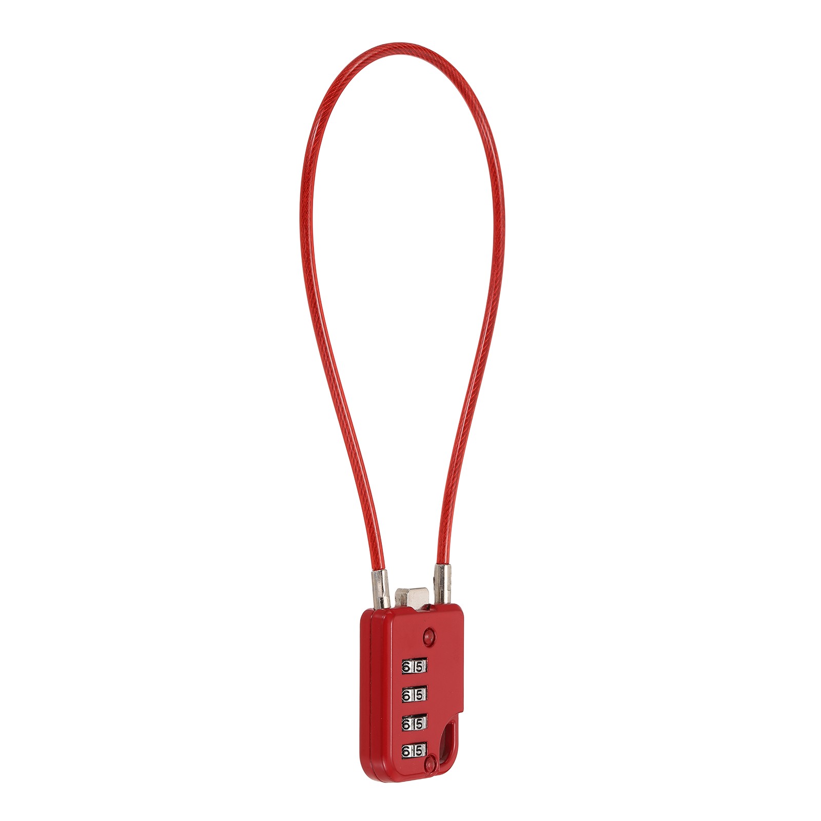 1-Pack Combination Padlock, 4 Digit 12 in Cable Luggage Lock [Red]