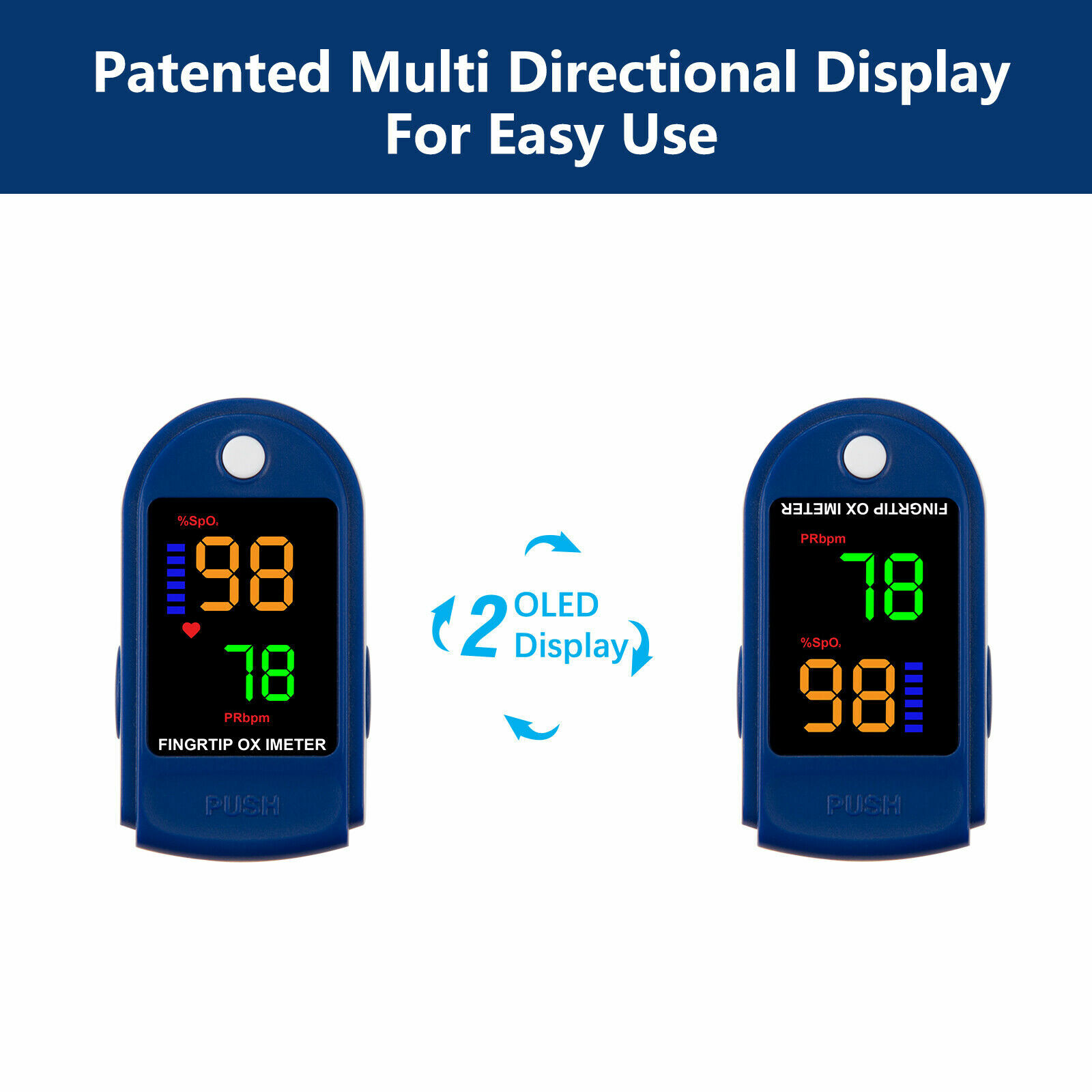 Finger Tip Pulse Oximeter Blood Oxygen Sensor tester SpO2 Heart Rate Monitor LED
