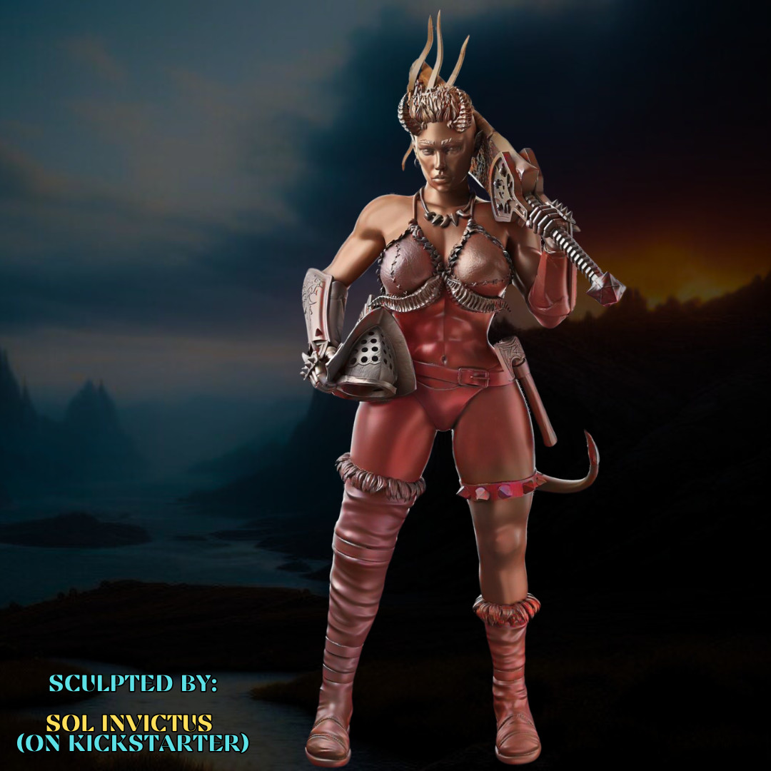 Dungeons & Dragons Playable Character - Female Tiefling - Barbarian, Fighter