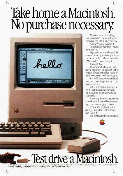 1984 APPLE MACINTOSH MAC Personal Computer *** DECORATIVE REPLICA METAL SIGN ***
