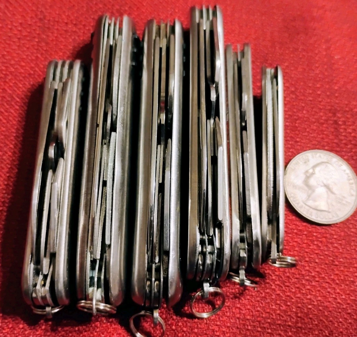 New camping survival multitool EDC knives 6pc lot, stainless scissors & more