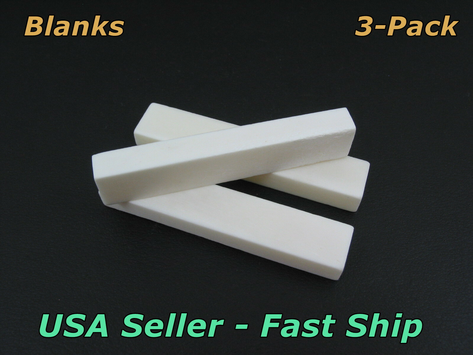 Bone Nut Blank 52mm Guitar or Bass 52mm x 6mm x 10mm 3-Pack