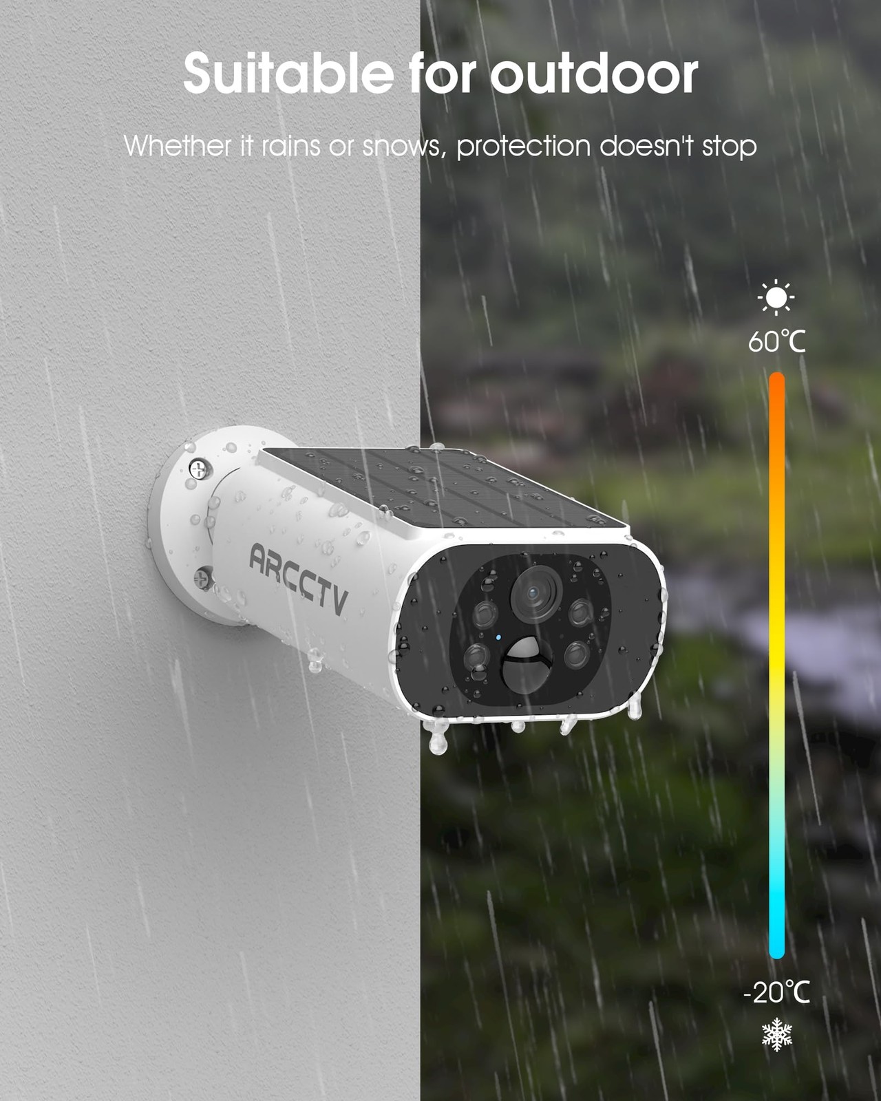 Solar Security Camera Outdoor Wireless, 4MP Battery Powered Home Surveillance...