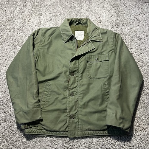 Vintage US Military Navy Deck Jacket A-2 Men's M Cold Weather Permeable USN 70s