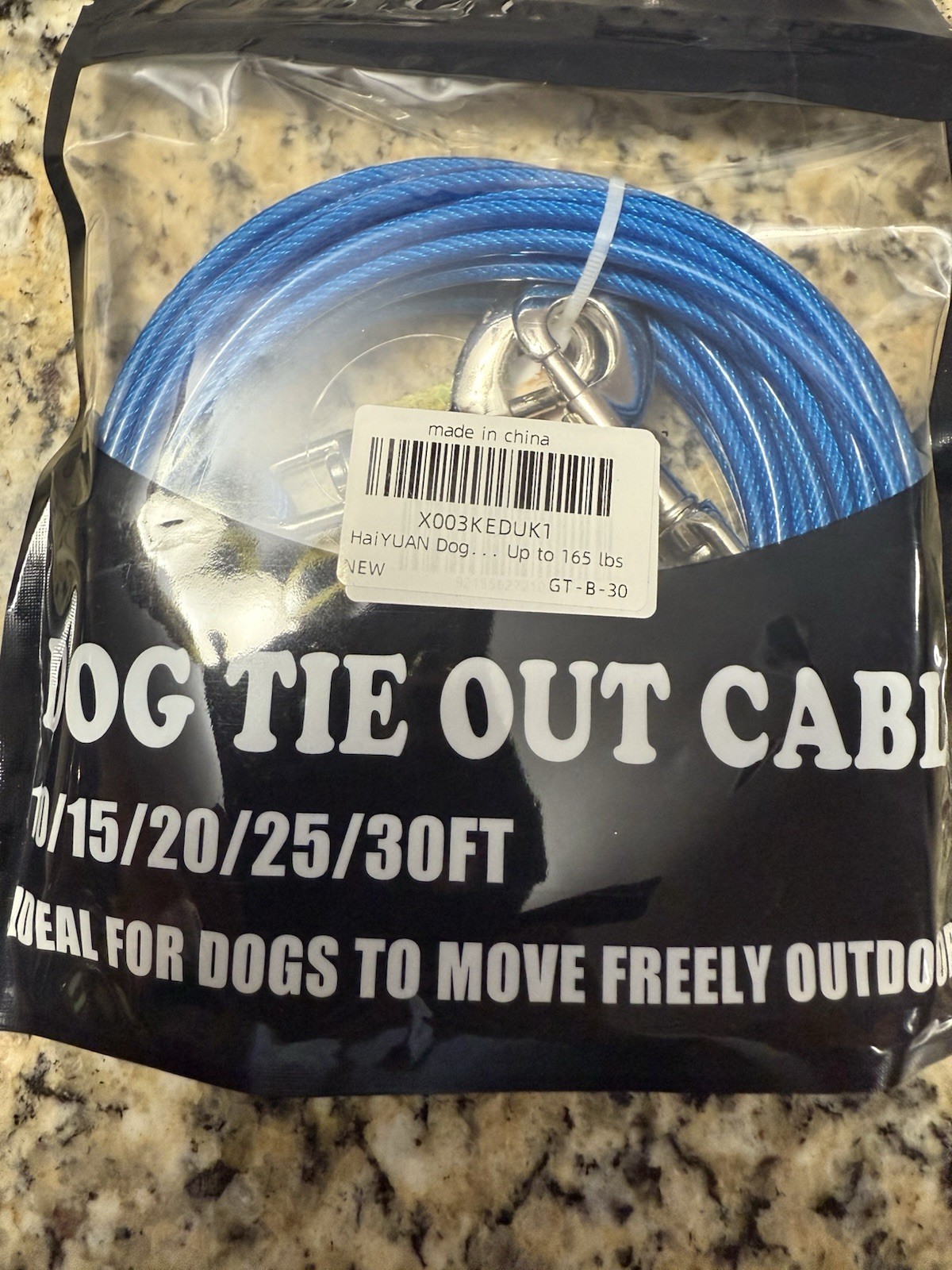 30 Feet Heavy  Weight Cable For Dogs Over 50lbs