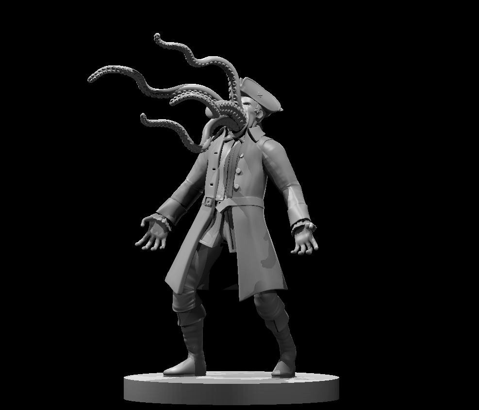 Aberrant Pirate Captain Eldritch Monster Manual 28mm Scale DND D&D Tabletop Mini