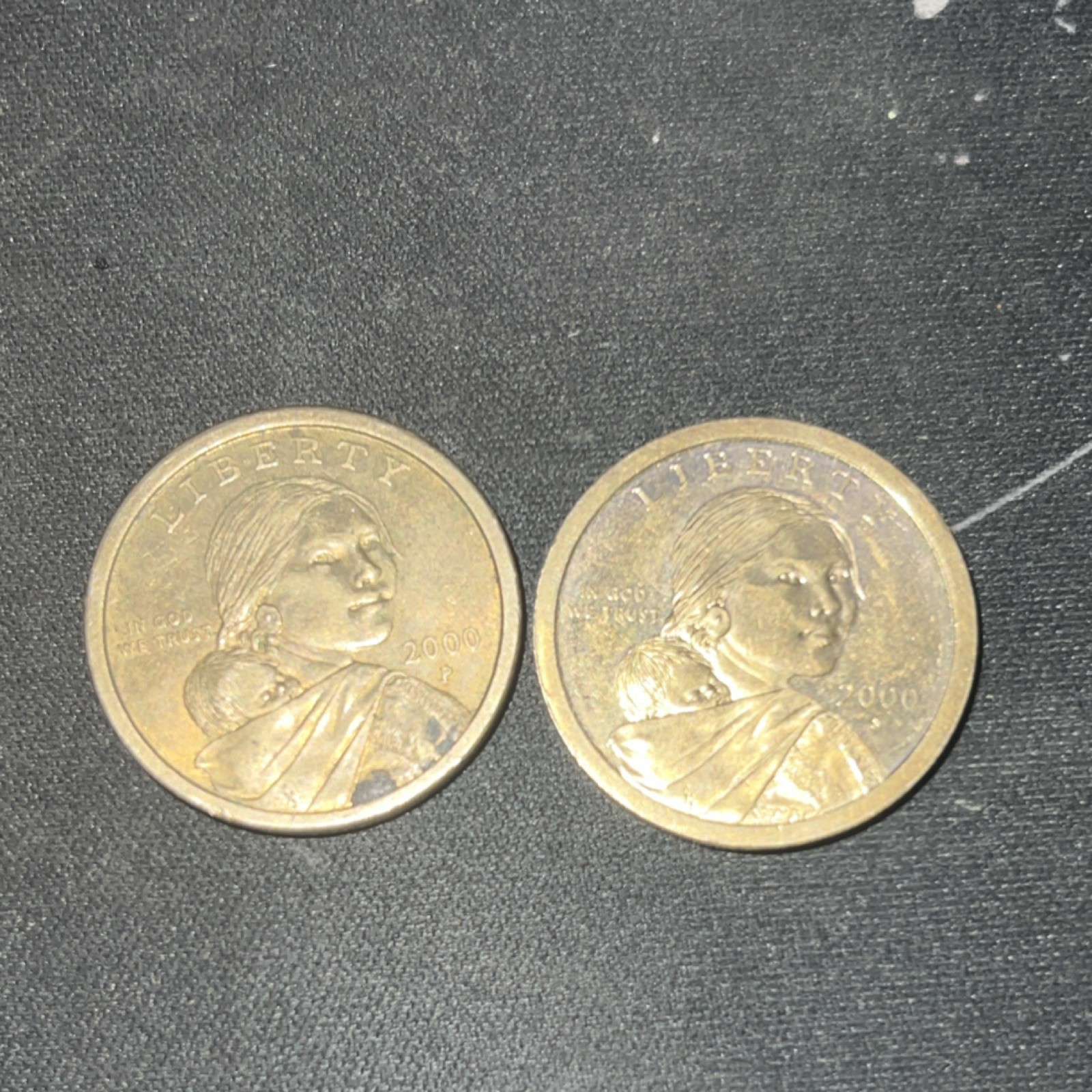 2000 Sacagawea Native American $1 Dollar Coins 2x Uncertified Ungraded
