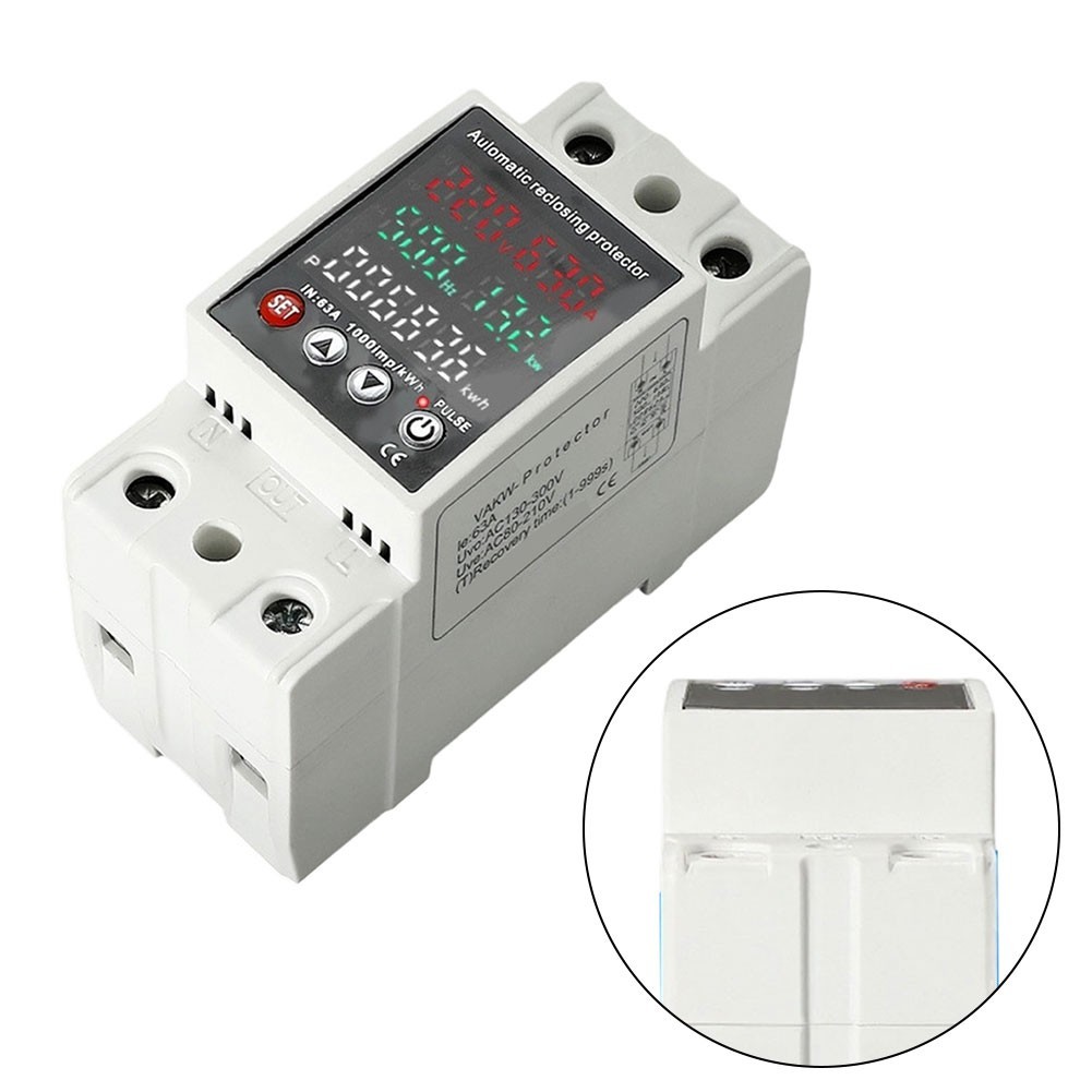 Voltage Safety Meter with AC80 300V Operating Range and 63A Load Capacity