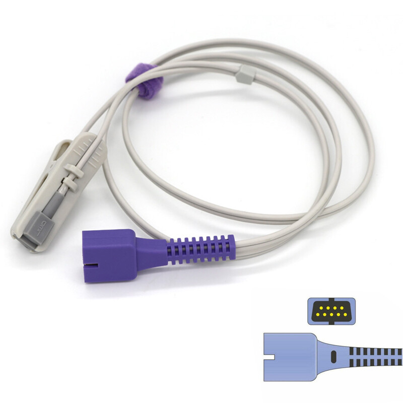 Adult Ear Clips SpO2 Sensor Probe Reusable Sensor Compatible with DS-100A