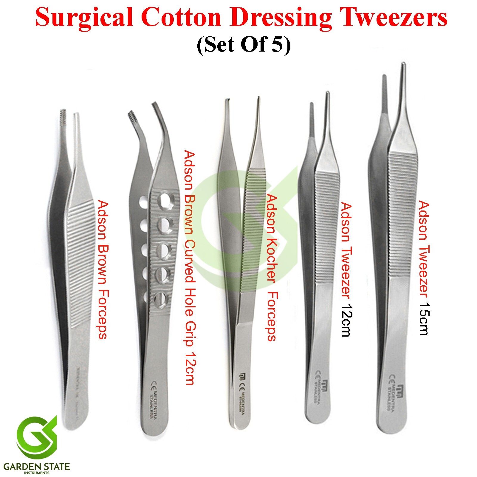 Surgical Adson Tweezers Delicate Cotton Dressing Tissue Grasping Forceps